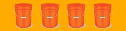 orange buckets art