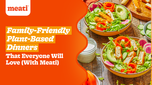 two bowls of meati cutlets cut into pieces on a bed of salad