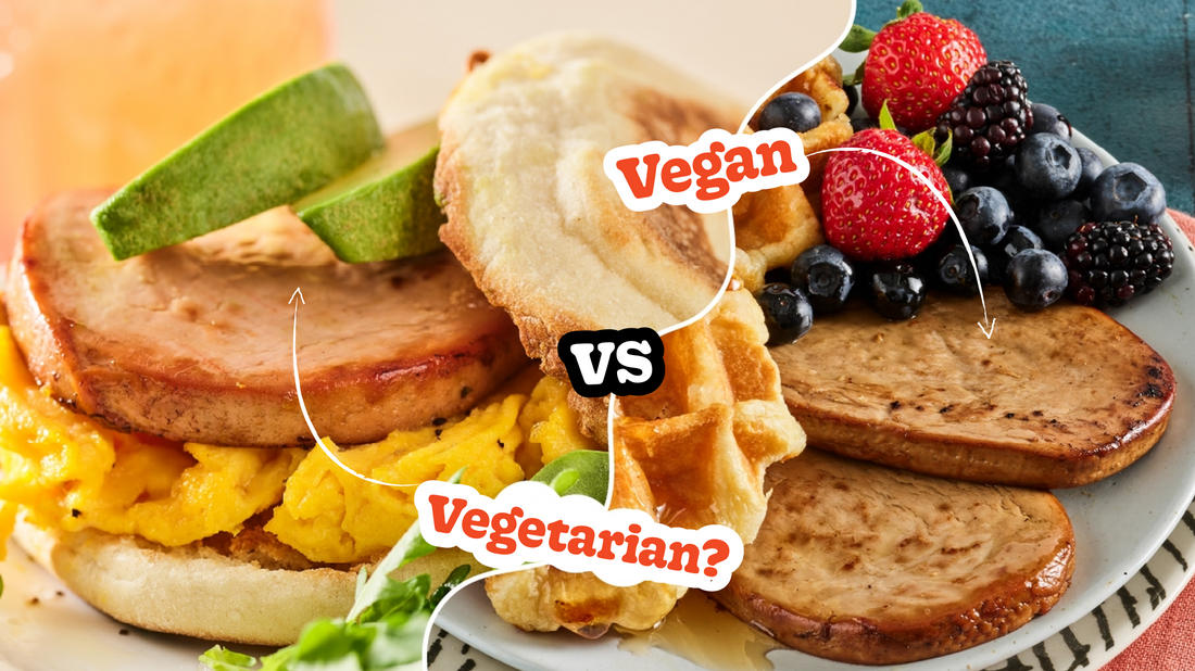 Vegan vs. vegetarian food.