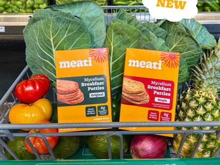 Meet our newest creations – Mycelium Breakfast Patties!